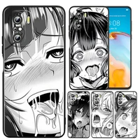 anime girl ahegao faces for xiaomi redmi k50 gaming pro 5g 10 9 9a 9c 9t 8 7 6 5 4x tpu soft black phone case fundas capa cover