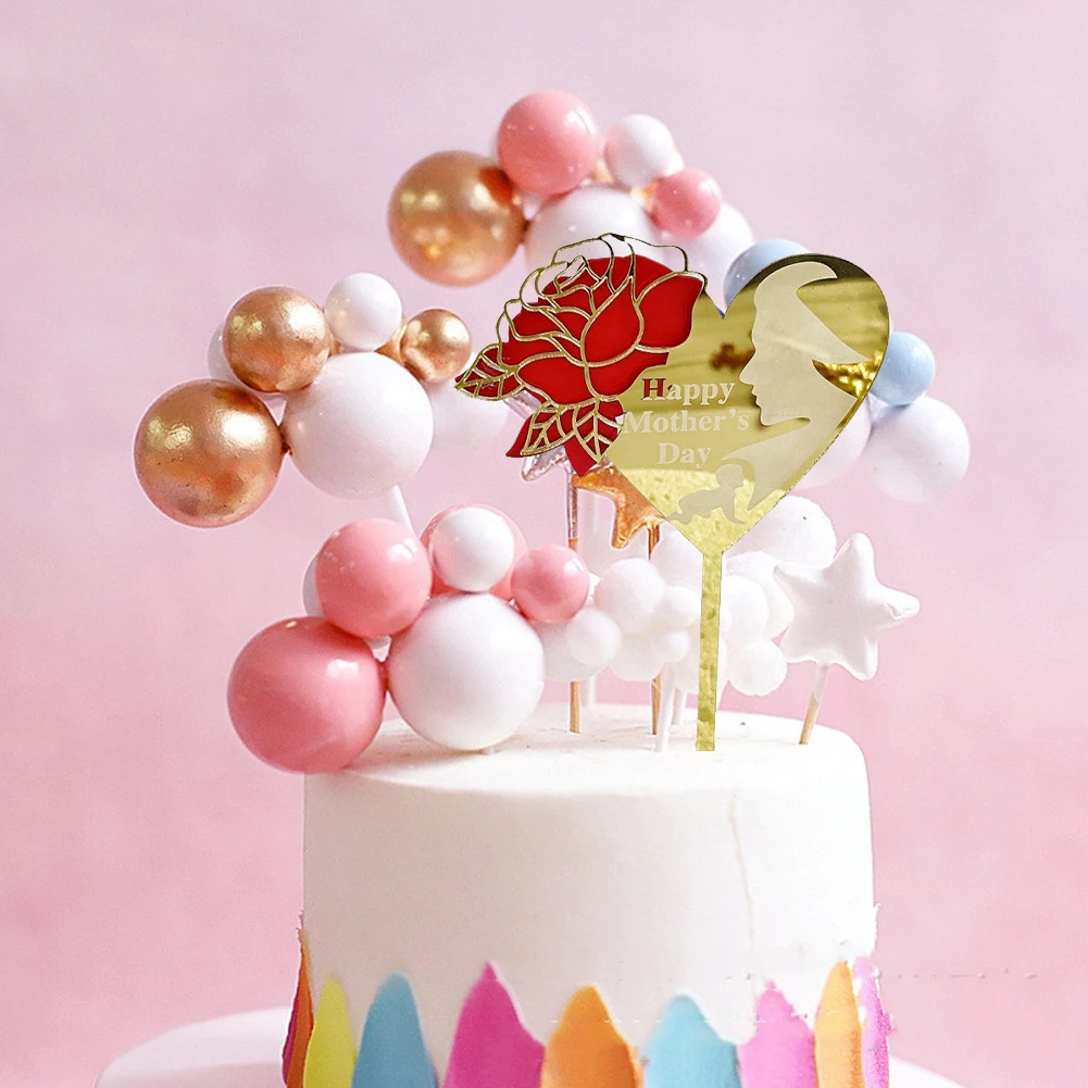 

1PC Acrylic Cake Topper For Mommy Mother's Day Cake Topper Party Cake Decoration Baking Cake Topper Birthday Party Supplies