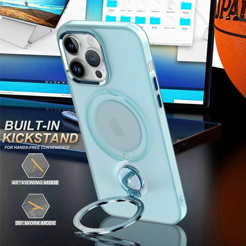 

Business Magnetic Suction Cover for iphone 14 13 Pro Max Plus Super Pulse 360° Rotating Bracket Silicone Mobile Phone Case