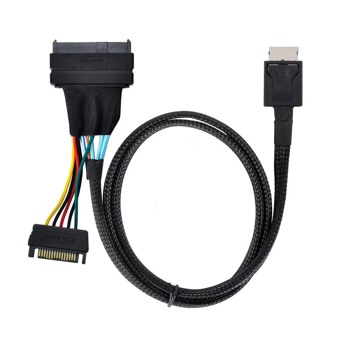 

PCIe Oculink SFF-8611 To SFF-8639 U.2 Hard Disk SSD Cable with Sata Power Cable Solid State NVMe U2 Cord for U.2 U.3 SFF8639 SSD