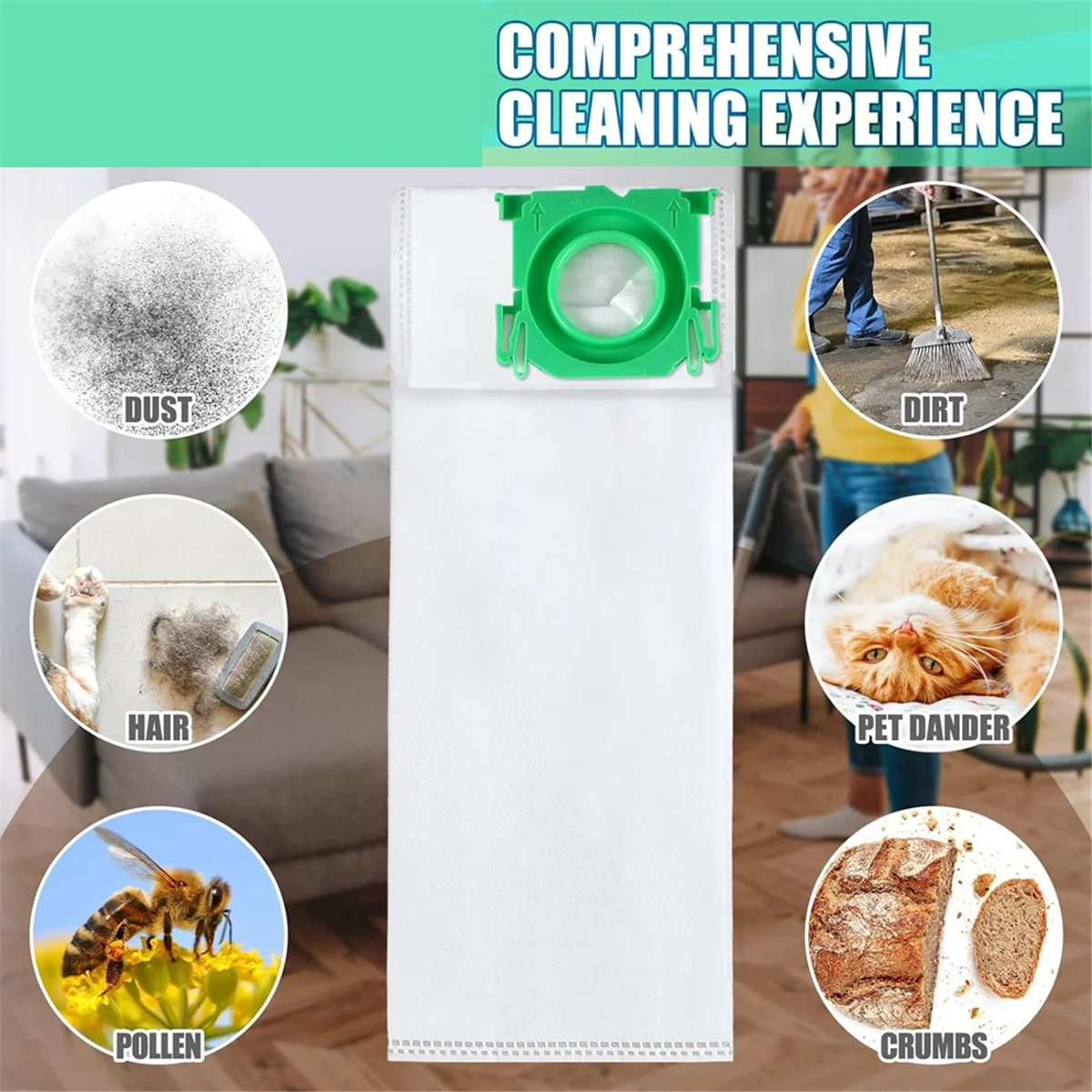 12 шт. мешки для пылесоса совместимые с Sebo K X/C/370 X Series Extra Pet XP2 XP3 5093ER вакуумного