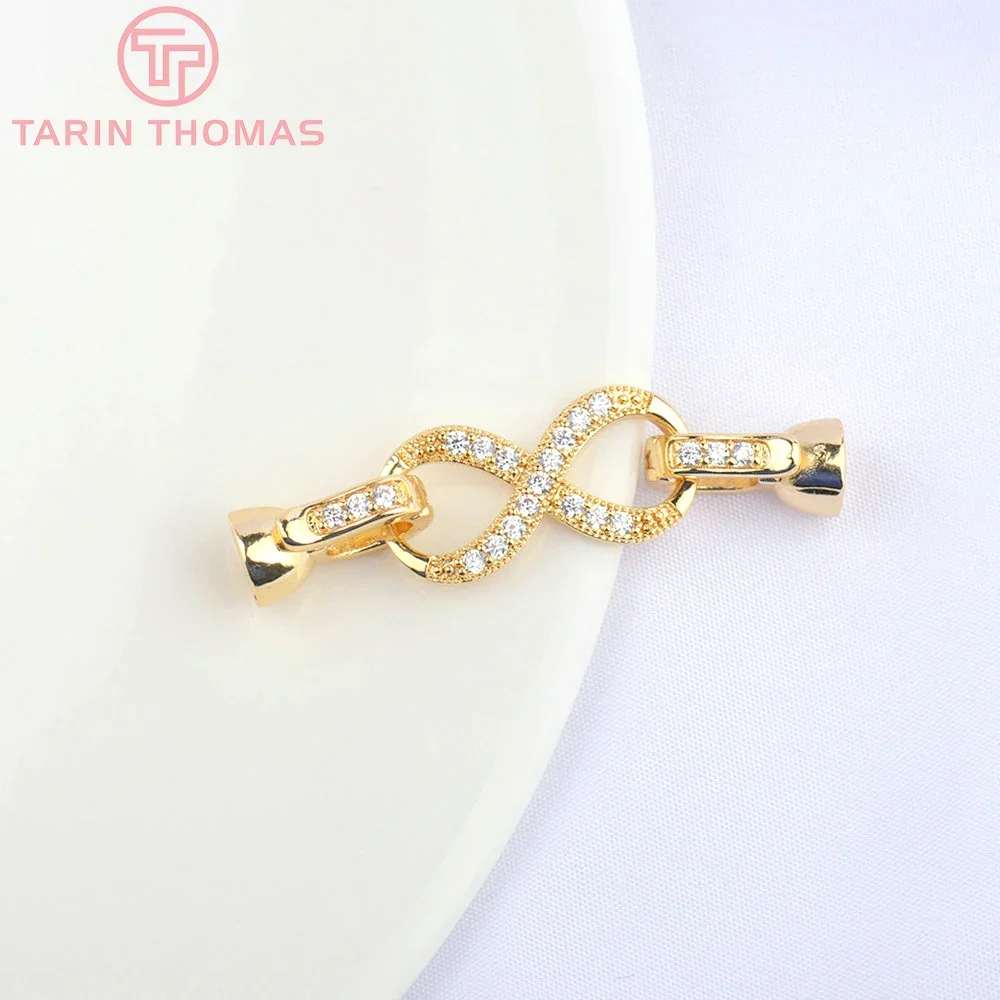 (5064) 4 шт. 10x40 мм 24 К золотого цвета латунь с цирконом браслет ожерелье разъем