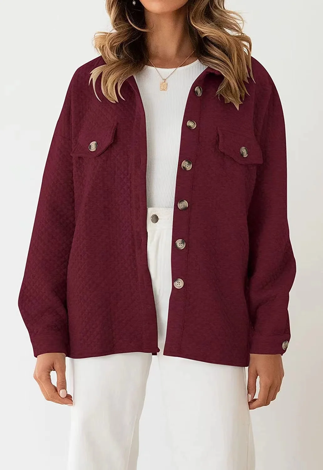 Женская осенне-зимняя куртка-поло с воротником и длинным рукавом