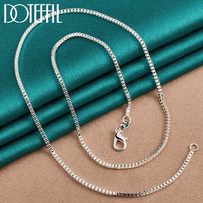 

DOTEFFIL 925 Sterling Silver 1.5mm Base Box Chain Necklace For Man Women Wedding Engagement Fashion Jewelry