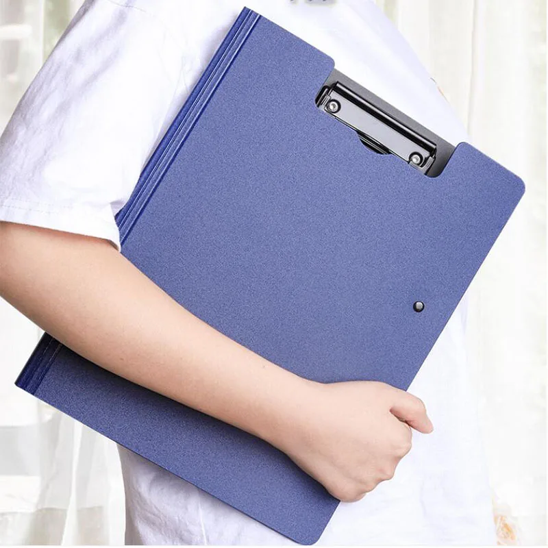 

New A4 File Folder Clipboard Writing Pad Memo Clip Board Double Clips Organizer School Office Stationary