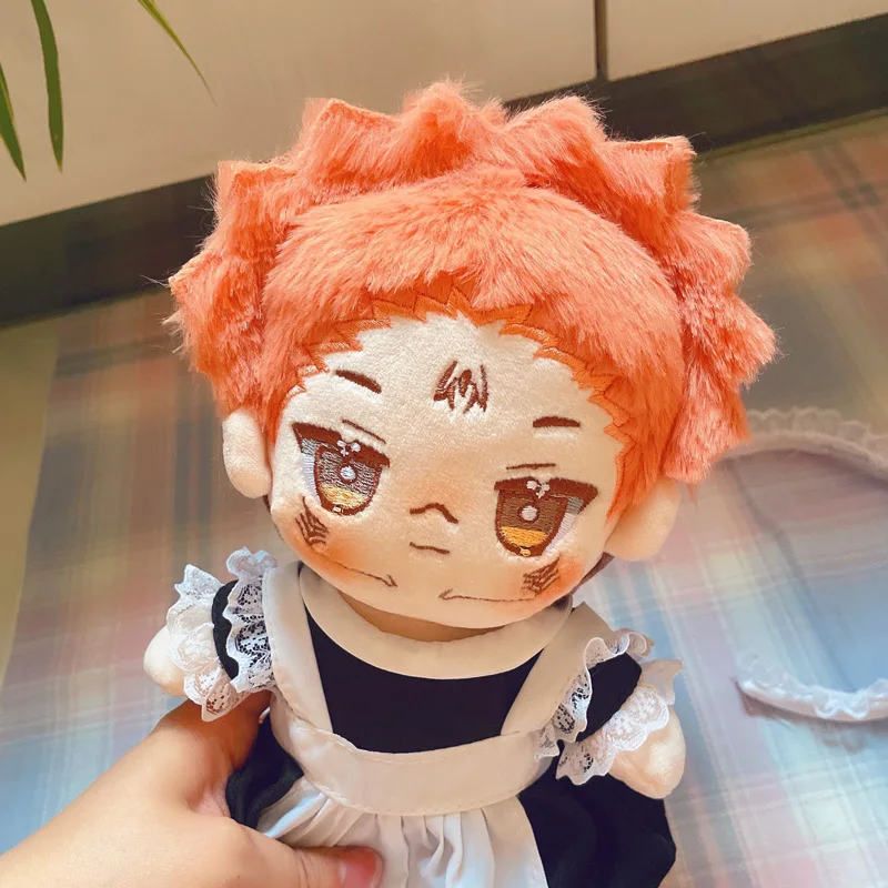 

In Stock 20cm Jujutsu Kaisen Ryomen Sukuna Ryomensukuna Plush Doll Body Maid Clothes Outfit Suit Toys Soft Cute Brithday Gift