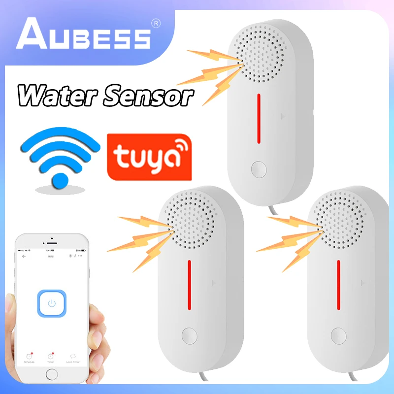 

Датчик утечки воды Tuya с Wi-Fi и дистанционным управлением