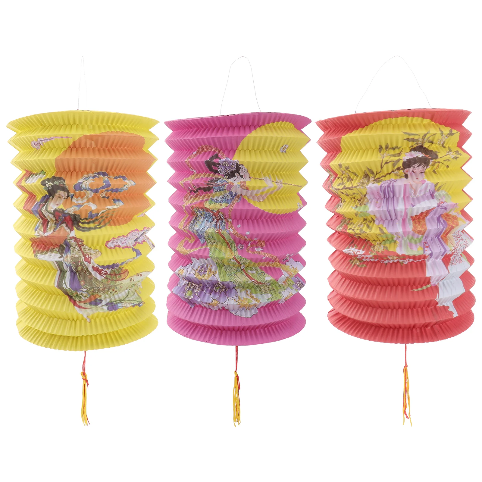 

Lanterns Lantern Festival Hanging Paper Chinese Moon Autumn Ceiling Spring Fireplace Collapsible Lamp Foldingyear Decorations