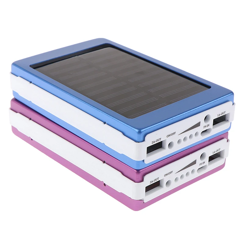 5V/1A 2A Portable Design Dual USB LED Light 5-Cell 18650 Battery Charger Box Solar Power Bank DIY Case Kit Alloy Accessories 1PC |