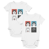 creative cartoon sled dogs print casual o neck newborn romper new cute simple summer short sleeved toddler jumpsuit