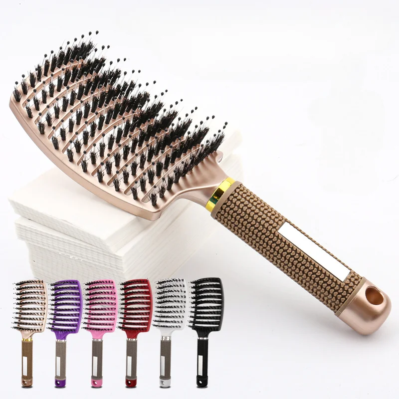 

Hair Brush Hair Comb Detangling Hair Brush Bristle&Nylon Women Wet Massage Comb Curly Hairdressing Salon Styling Tools