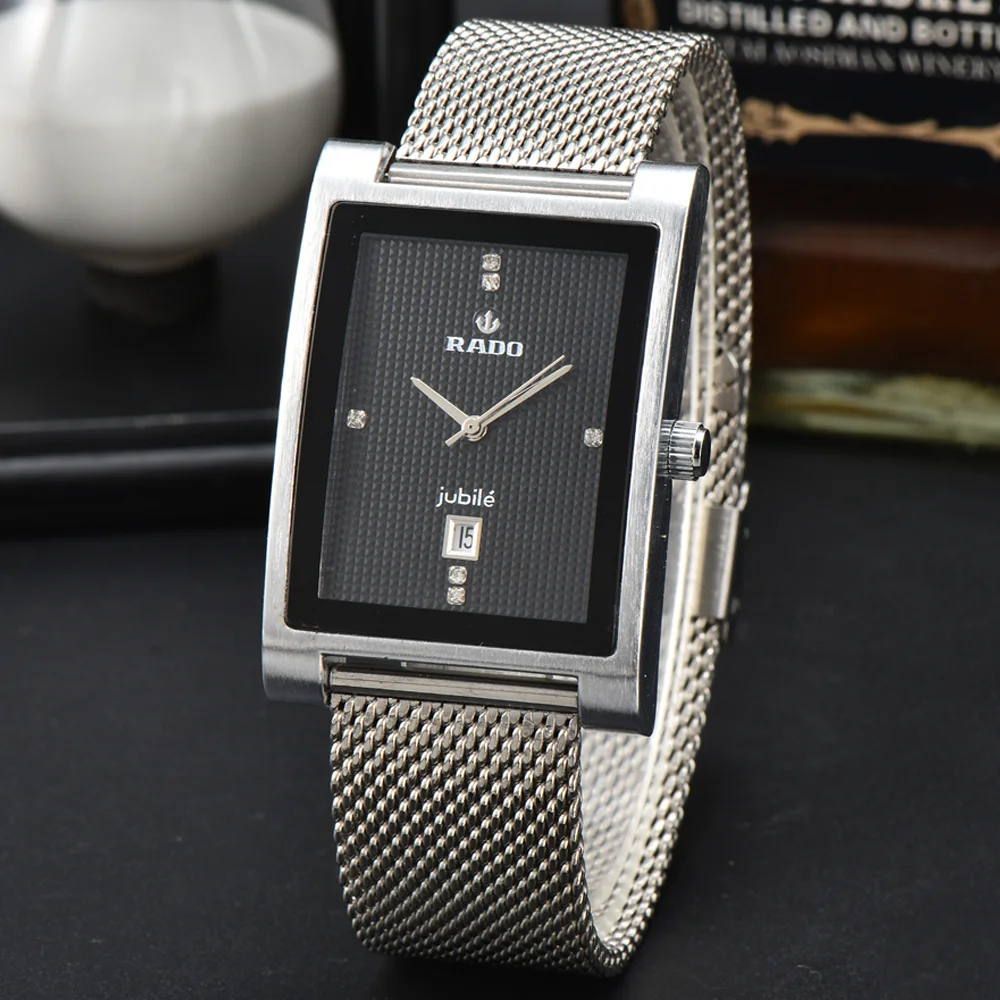 

Top Rado Classic Style Original Watches For Mens Business Square Steel Automatic Date Watch High Quality Sports AAA Quartz Clock