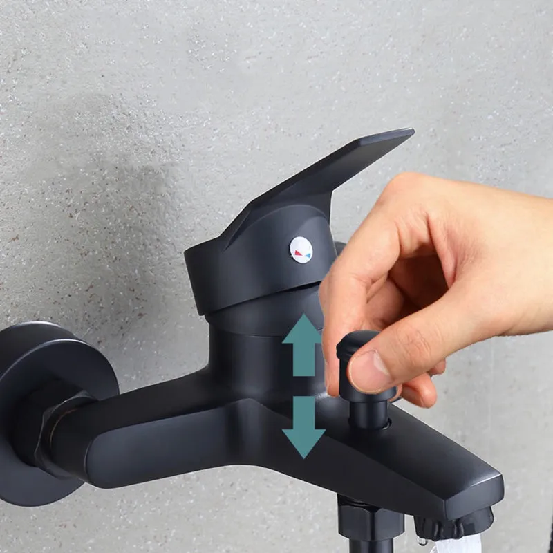 copper wall mounted shower faucet bathroom water tap triple hot and cold bathtub handheld shower tap mixer faucet shower faucet free global shipping