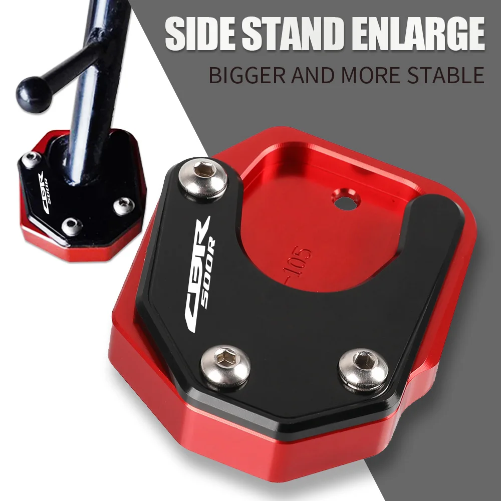 

For HONDA CBR500R 2015 2016 2017 2018 2019 2020 2021 Motorcycle Accessories Kickstand Side Stand extension Enlarge Plate Pad