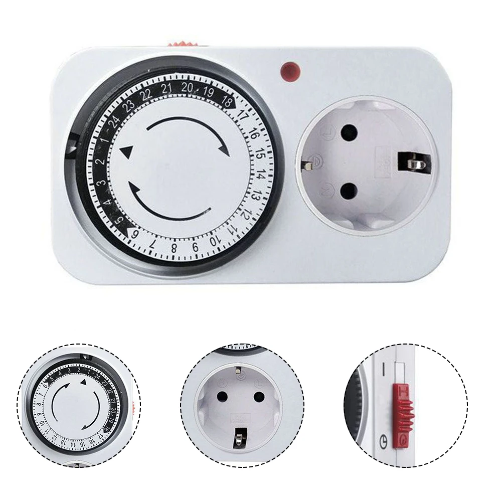 

24-hour Cycle Timer Socket Insert 230V AC / 16A / 3600W ABS + PC Liquid Electric And Other Electrical Appliances