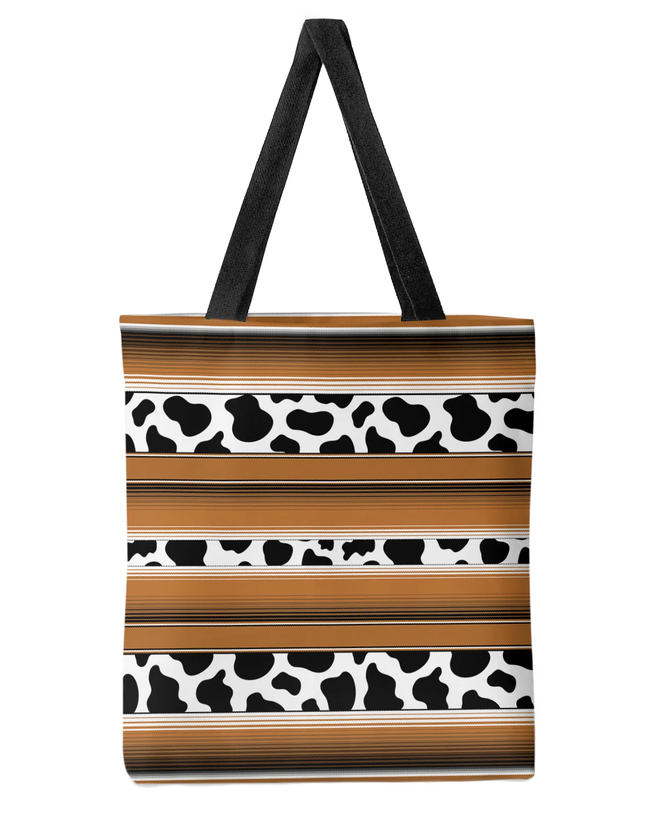 

Mexico Stripes Cow Animal Skin Brown Large-capacity Women Shopping Tote Bag Girl Female Lady Reusable Shoulder Student Handbags