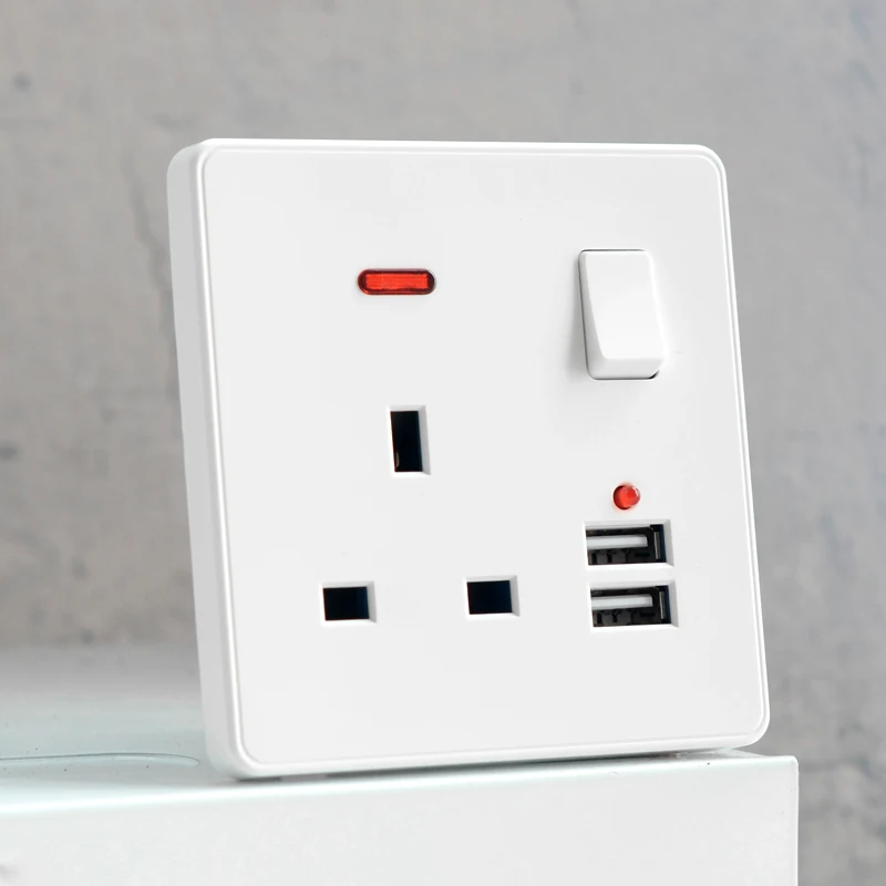 Купи Wall Light Switch And UK Wall Electrical Sockets With Usb Socket 110-250V White Plastic Panel Malta Singapore Ireland Outlets за 217 рублей в магазине AliExpress