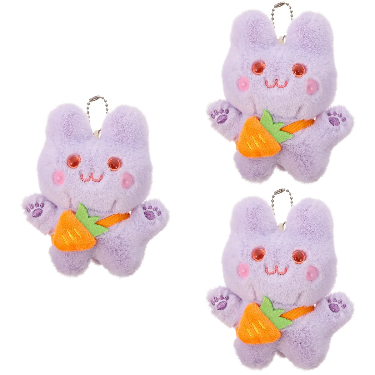 

3pcs Easter Plush Bunny Pendant Plush Ornament Key Chain Hanging Ornament