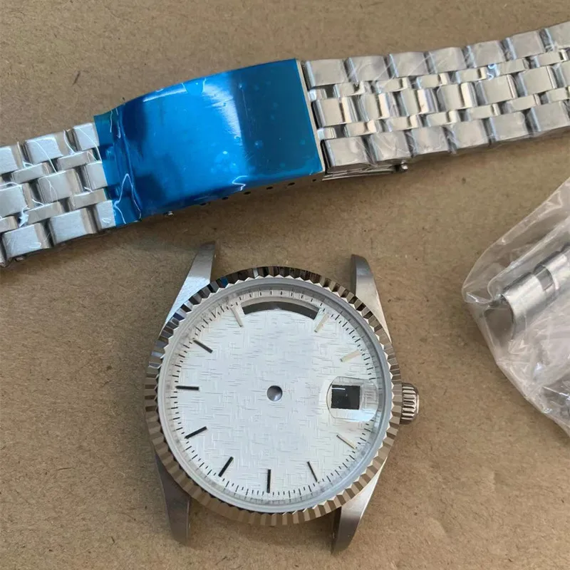 

36mm Watch Accessories Sapphire Case Set 75033 dial for 2834 2836 2846 movementStainless Steel Strap Calendar Window Waterproof