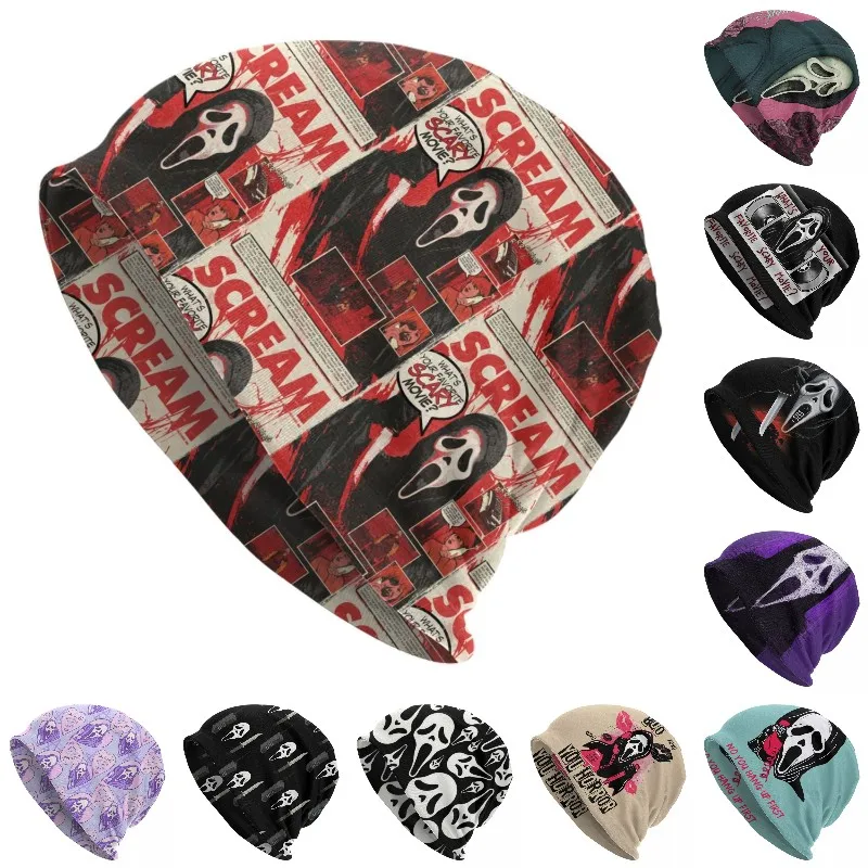

Halloween Ghost Killer Scream Skullies Beanies Caps Unisex Winter Warm Knitted Hat Men Women Adult Bonnet Hats Outdoor Ski Cap