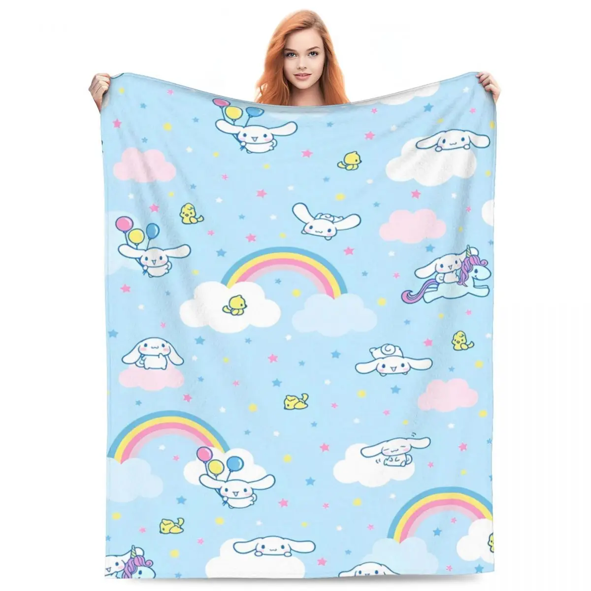 Одеяло Cinnamoroll Miniso с радужной лошадью качественное теплое мягкое одеяло зимнее