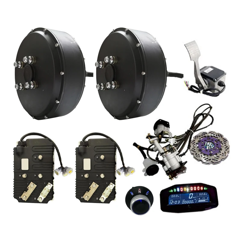 

Dual QS260 5000W 96V Electric Car Hub Motor Conversion Kit with Kelly Controller Kelly KLS96501-8080H