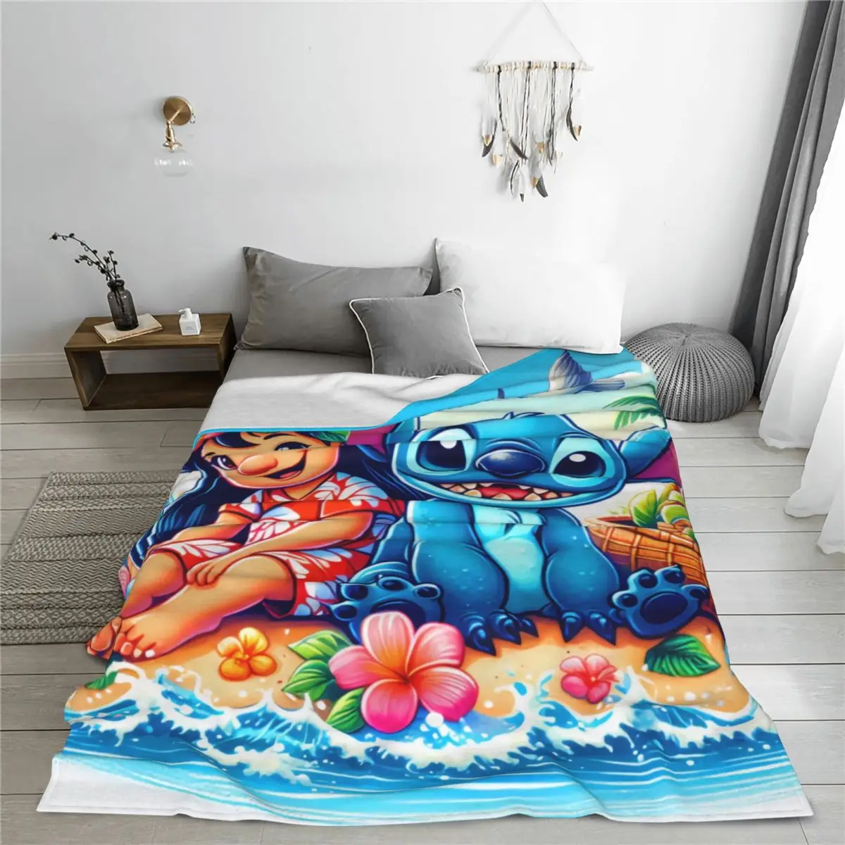 Фланелевые одеяла Lilo &amp Stitch мягкое покрывало для дивана стула дорожное смешное