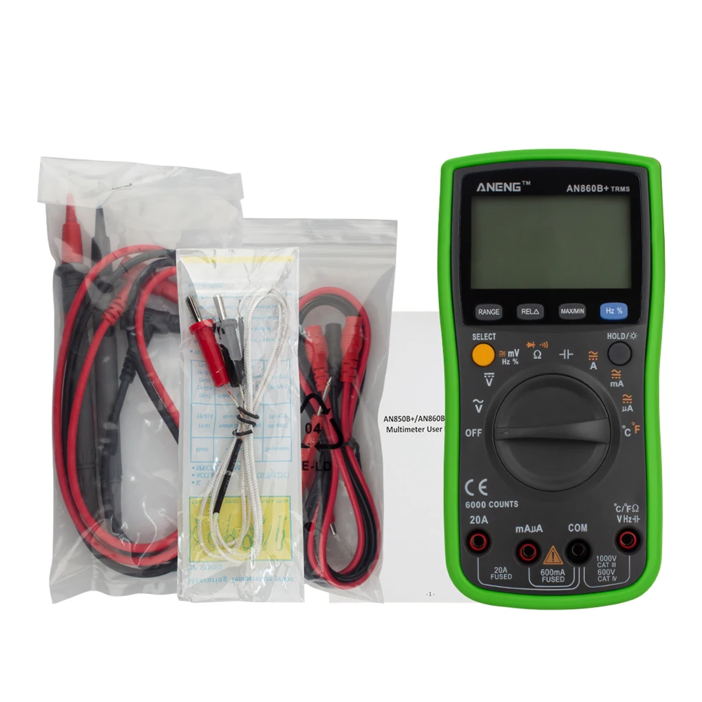 

Цифровой мультиметр с подсветкой, Измеритель постоянного и переменного тока, напряжения, сопротивления, частоты, температуры, ЖК-дисплей, с...