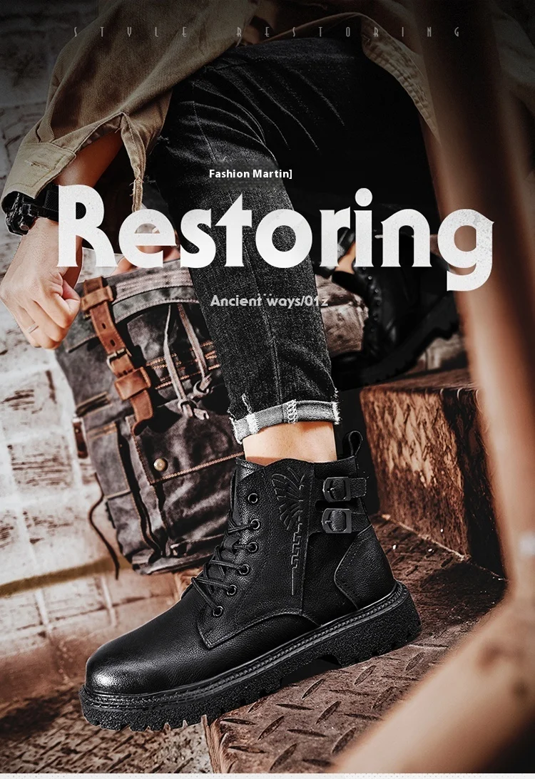 Ботинки Martin с головным убором 38–46 кожаные туфли бархат + 5