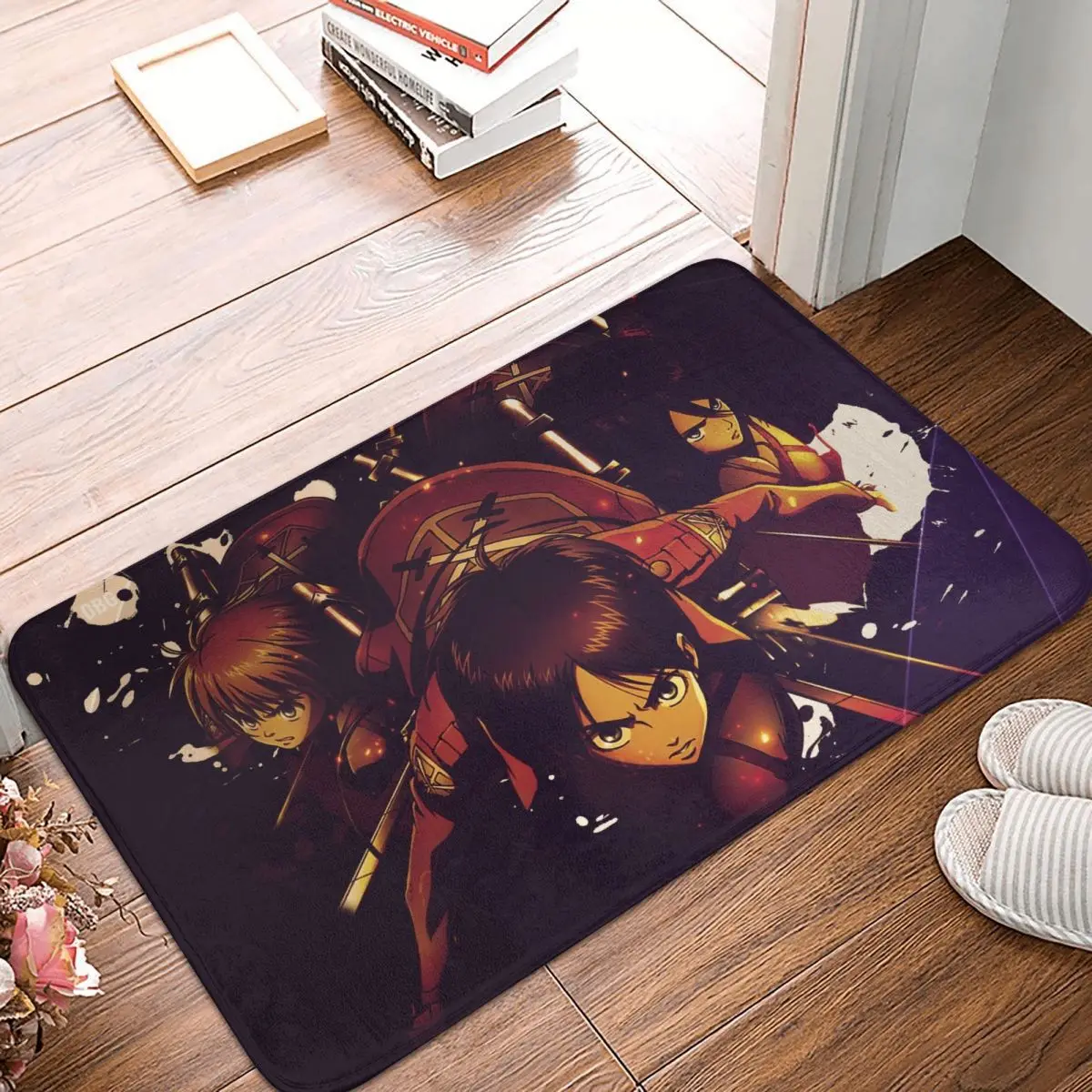 

Attack on Titan Shingeki no Kyojin Non-slip Doormat Kitchen Mat Characters Hallway Carpet Welcome Rug Indoor Decorative