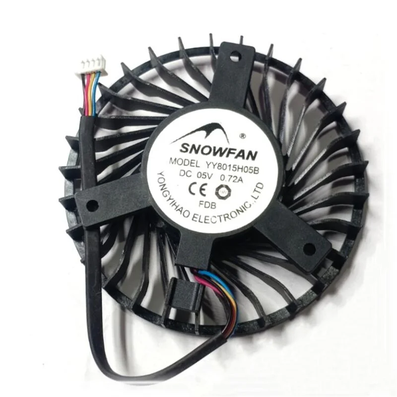 Оптовая продажа, вентилятор SNOWFAN YY8015H05B, шаг между водонепроницаемыми отверстиями 45 мм, 0,5 А, 5 в постоянного тока, большой объем воздуха, 4-проводной охлаждающий вентилятор
