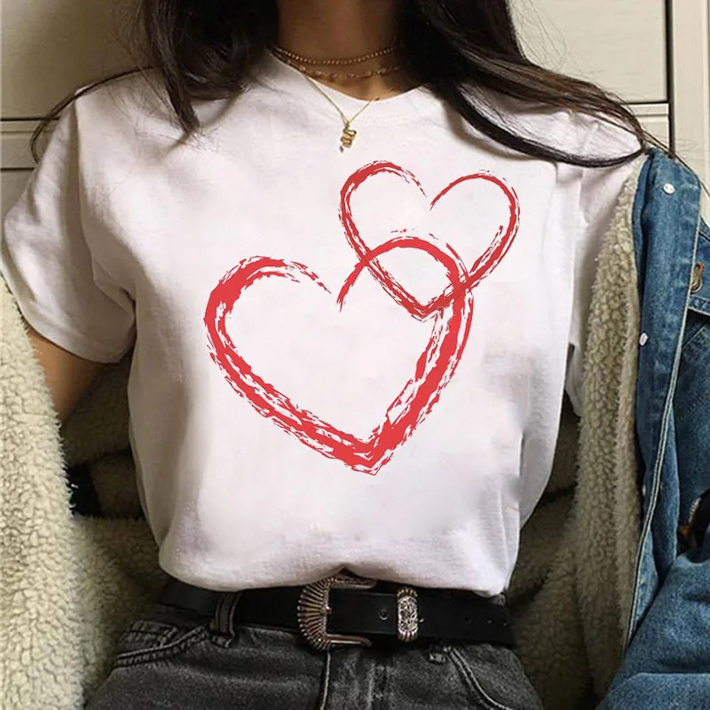 

Модная футболка с принтом LOVE Love, женская дизайнерская нишевая одежда с коротким рукавом для подруг, рубашки для мальчиков и девочек, футболки