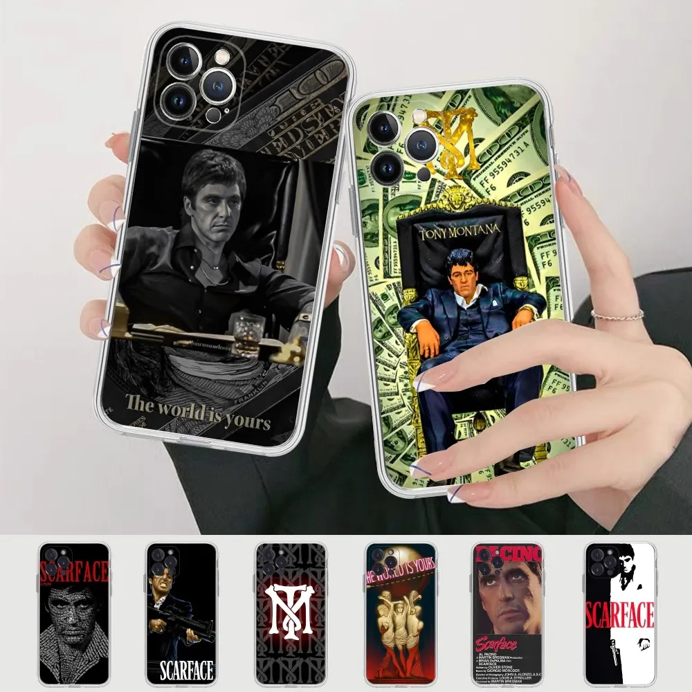 

S-scarface Film Pacino Movie Phone Case For iPhone XR X XS Max 14 13 Pro Max 11 12 Mini 6 7 8 plus SE 2020 Printing Cover