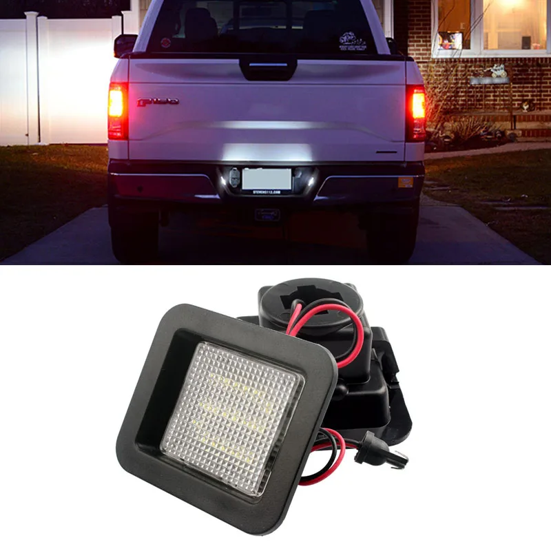 

2PCS Car Auto Canbus LED License Plate Light For F150 2015-2018 Ford Raptor 12v 6000K White No Error Led Number Lamp Bulb