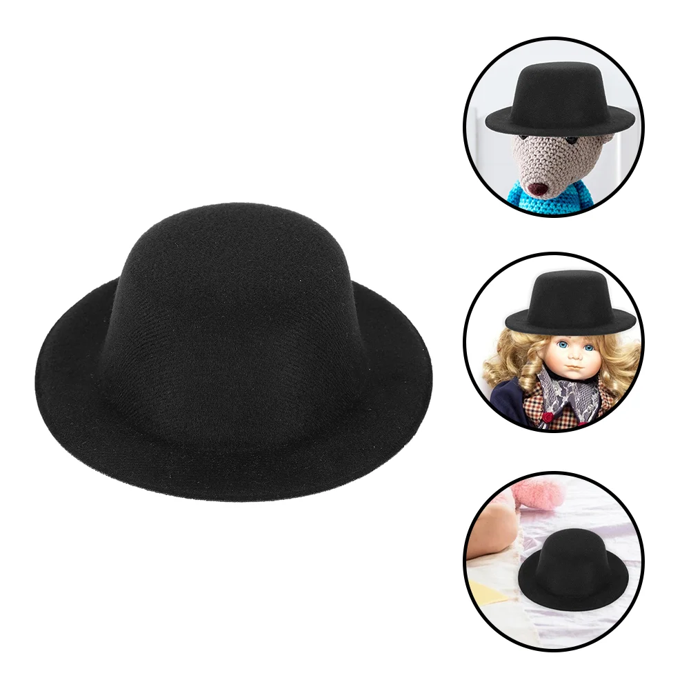 

6 Pcs Black Hat Small Decor Accessory Fabric Ornament Adornment Top Exquisite Tops Clothes Pulled Cowboy