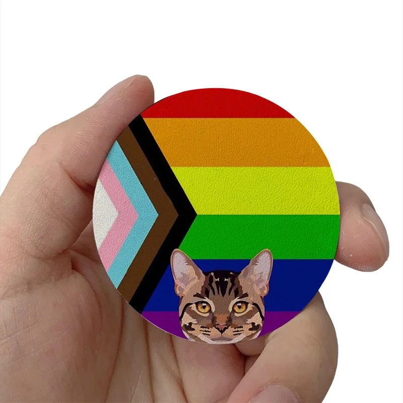 

Rainbow pride cat Patches Clothes Hats Jackets Patch Stickers Iron On Patches thermoadhesive Leather Decoration Stickers