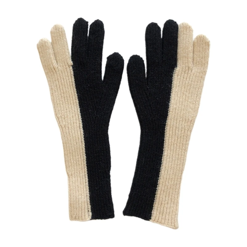 

Зимние вязаные перчатки, Симпатичные ветрозащитные женские перчатки с закрытыми пальцами, утепленные лыжные перчатки для активного отдыха, подходящие цвета перчатки для сенсорного экрана