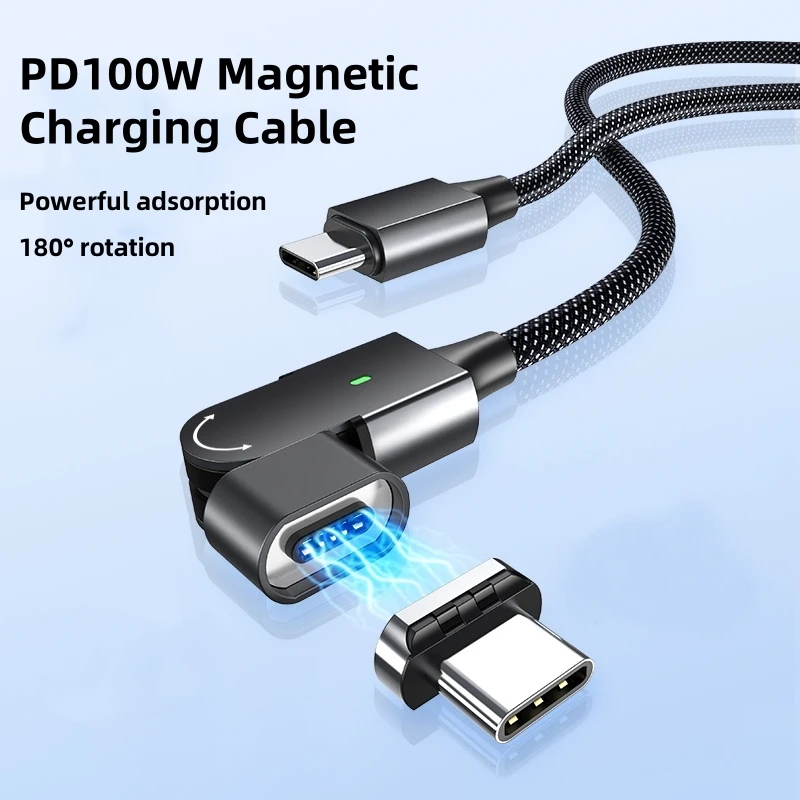 Магнитный USB-кабель для зарядки 100 Вт тип C микро-USB телефонный кабель магнитное