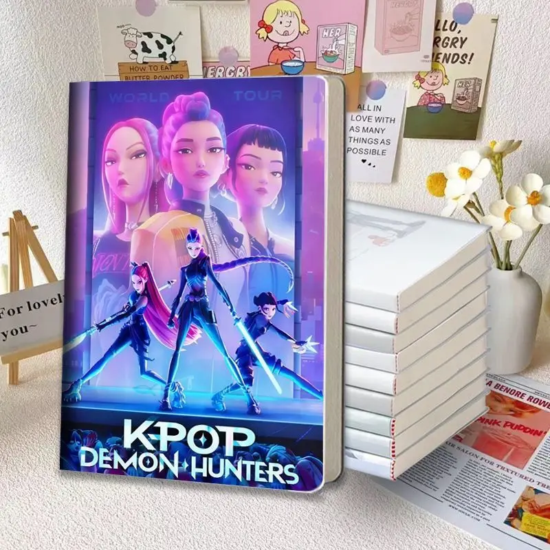 Фото KPop Охотники на демонов Аниме Мультфильм Руми Мира, модные и персонализированные принадлежности для студентов, креативный дневник, блокнот, подарки №3