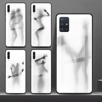 sexy funny girl glass case for samsung galaxy a52 a71 a50 a51 a70 a21s a31 a72 a10 a12 a30 a22 5g phone cover