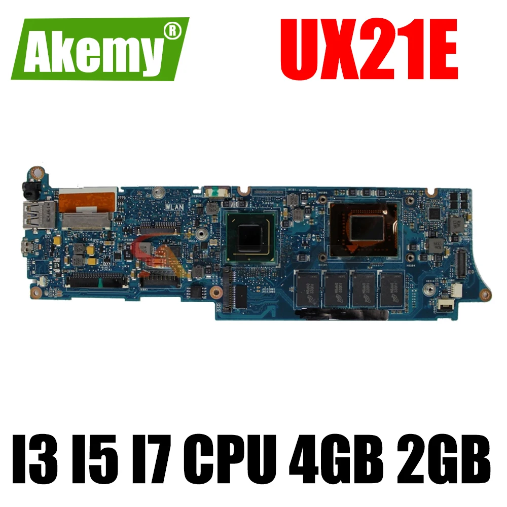 

Горячая Распродажа, UX21E I3 I5 I7 CPU 4 Гб 2 Гб ОЗУ, оригинальная материнская плата ноутбука UX21 UX21E, материнская плата 100% тест