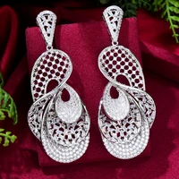 missvikki luxury shiny original design earrings for noble women bridal wedding jewelry full multicolor cz earrings high quality