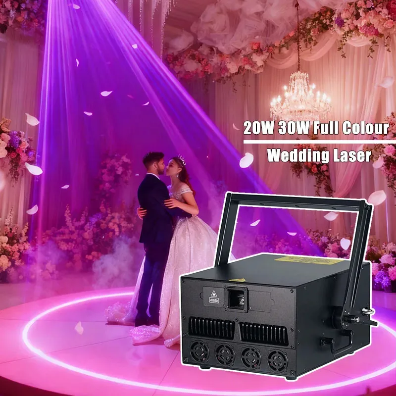 Фото Лазерный проектор AOPU 20W 30W с полноцветной анимацией, RGB-подсветкой, для сцены, свадеб, вечеринок и диджеев №1