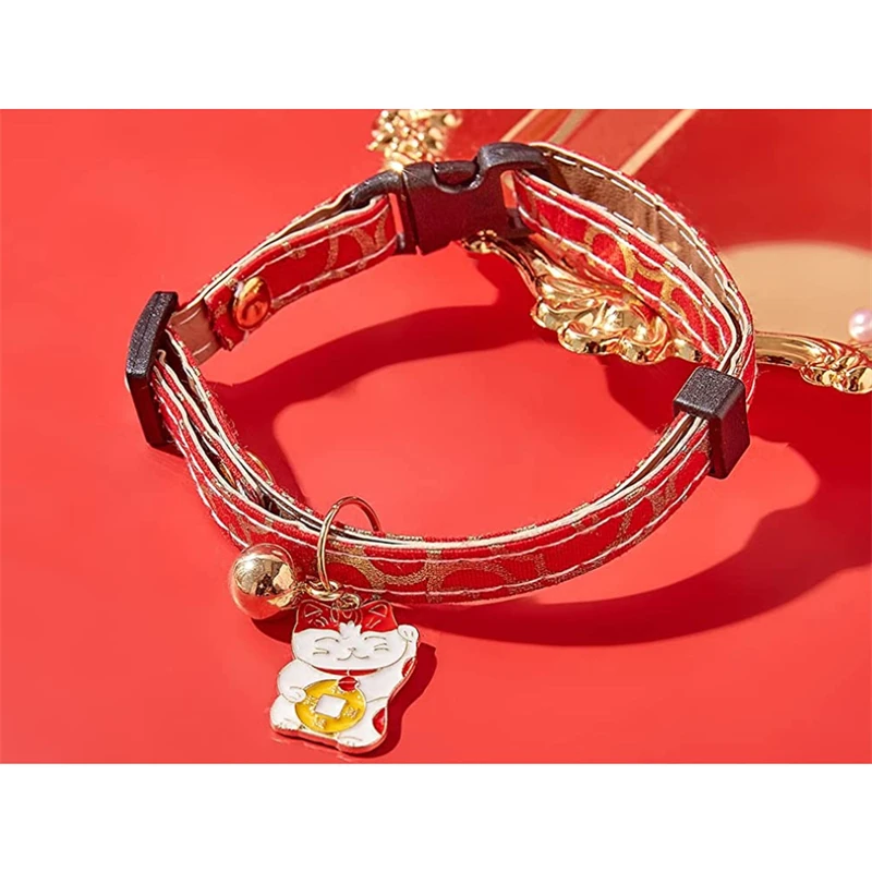 

Personalized Pet Cat Dog Safety Cat Collar With Bell Adjustable Cat Buckle Collars Suitable Dogs Cats Accessories Supplies