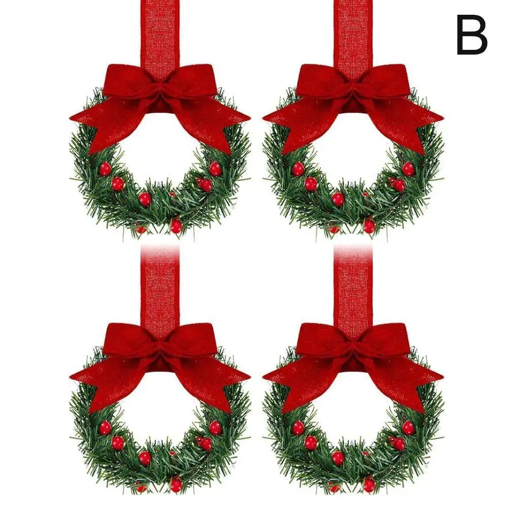Красный цветок побег обратный рулон 4 шт. Рождественский шкаф лента ягодный бант