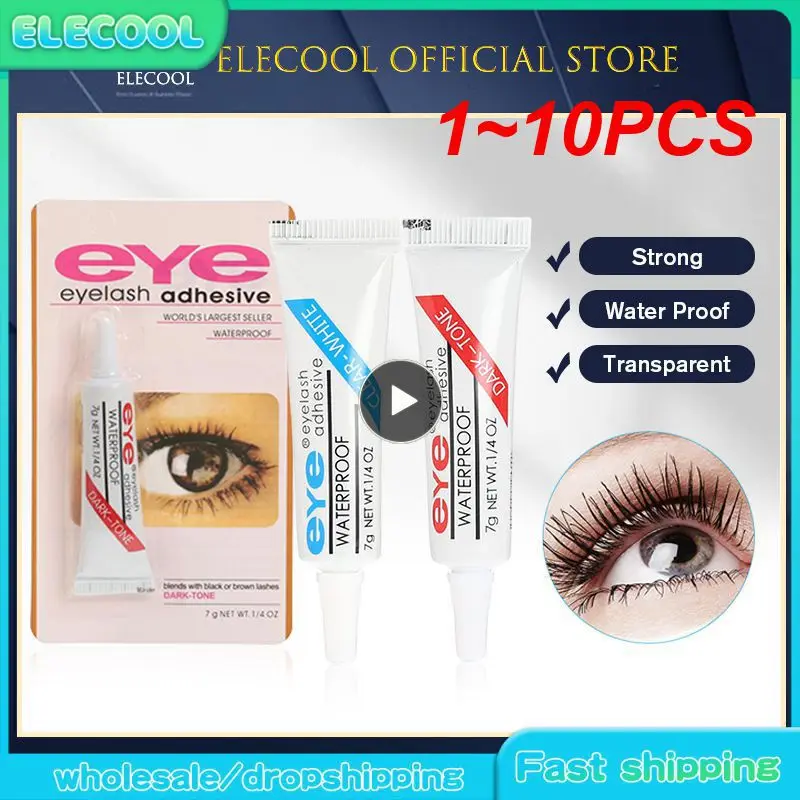 

1~10PCS False Eyelashes Glue Clear-white/Dark-black Waterproof Eye Lash Glue False Eyelashes Makeup Adhesive Cosmetics Tools