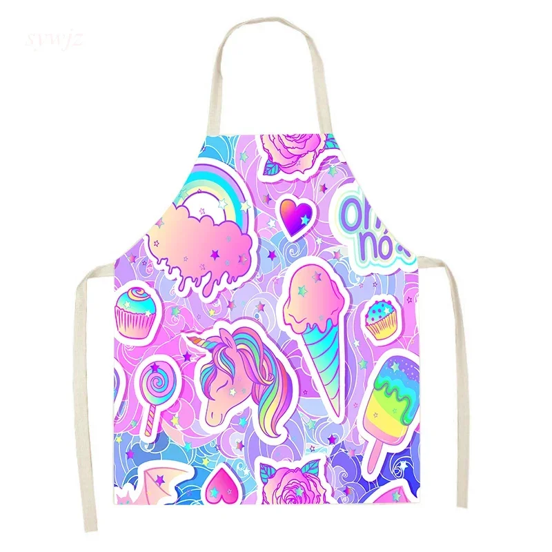 Мультяшный милый Радужный Единорог для родителей и детей без рукавов домашний