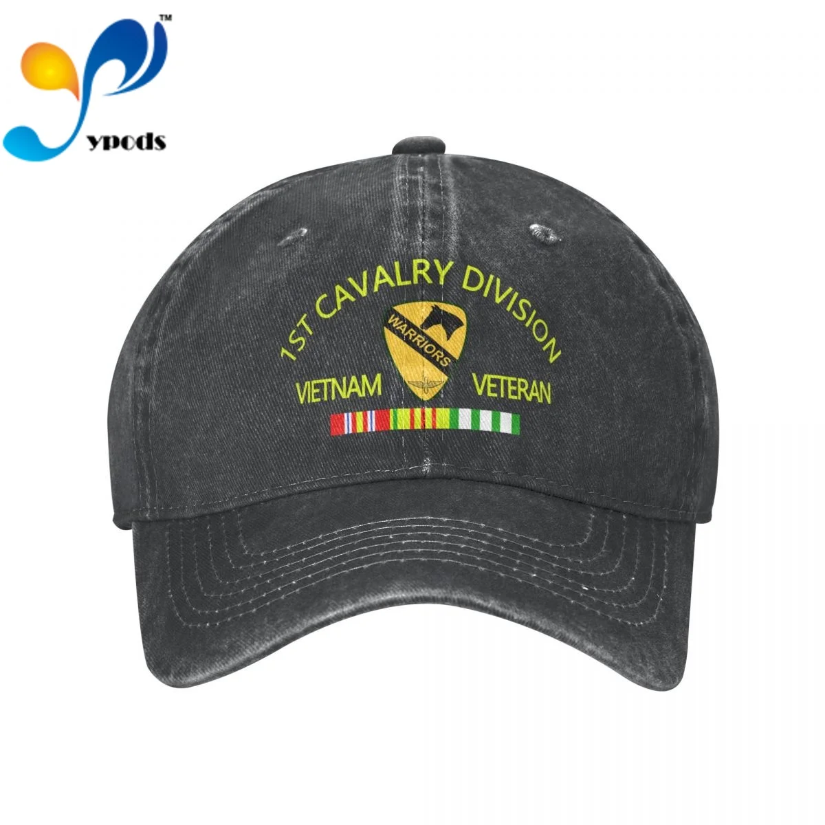 

New Brand Anime 1st Cavalry Division Vietnam Veteran With Ribbons Cartoon Styles Snapback Cap Cotton Baseball Cap Men Women Hat