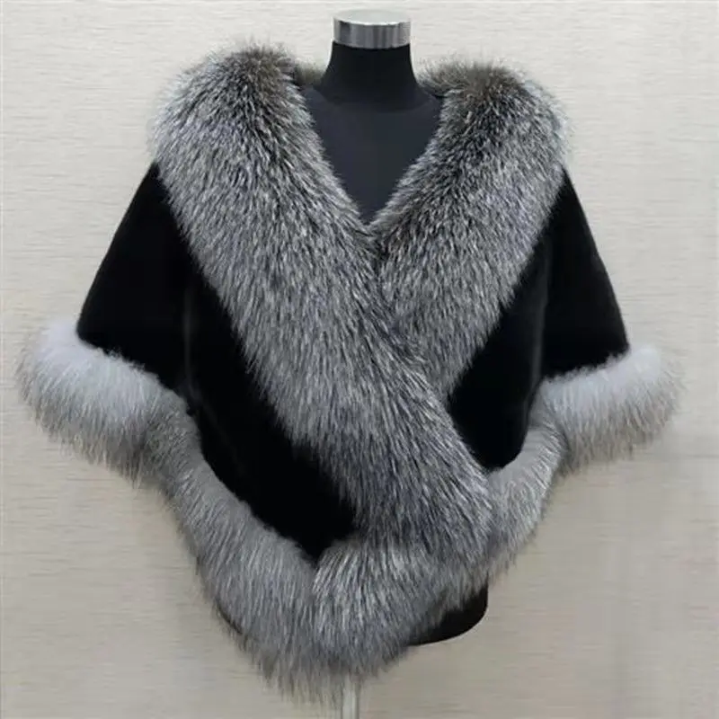 

2023 Winter New Imitation Fur Shawl Women's Coats Imitation Fur Coat Enlarged Women Jacket