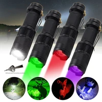 mini sk68 zoomable led flashlight clip pen uv 365nm inspection beam light 3 mode lantern portable waterproof torch18650charger